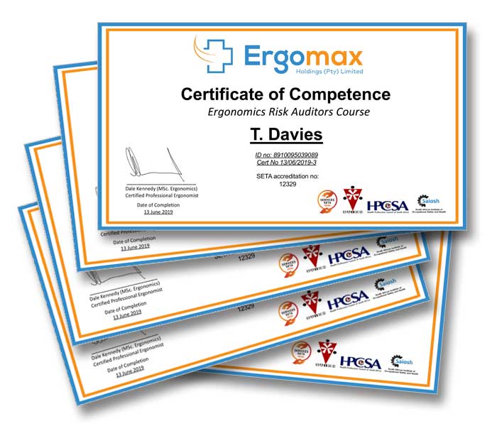 Ergomonics Risk Assessor Certificates
