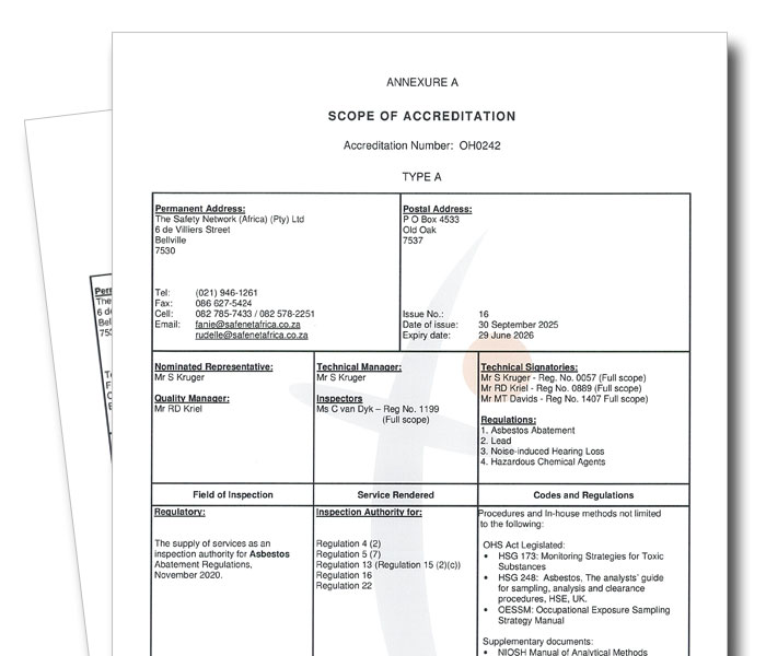 Scope of Accreditation